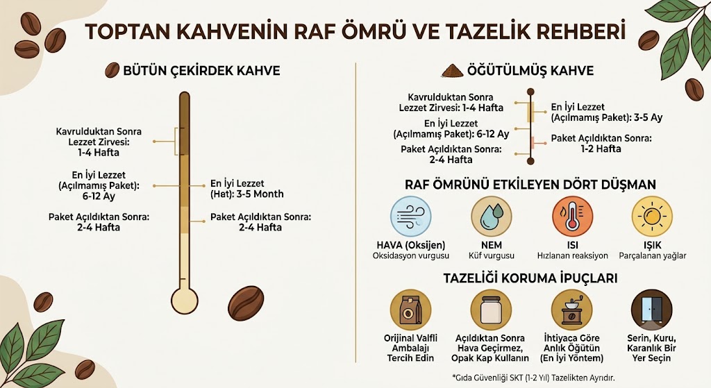 Toptan kahvenin raf ömrü ne kadardır?