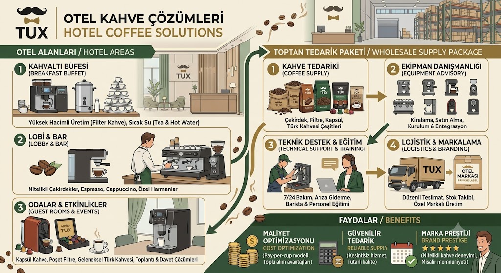 Oteller için toptan kahve çözümleri nelerdir?
