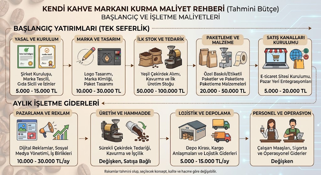Kendi kahve markamı kurmak ne kadara mal olur?
