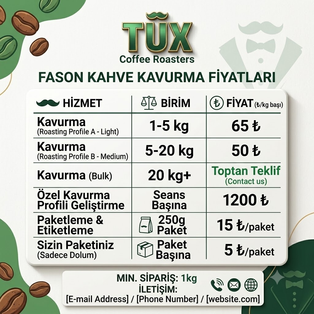 Fason kahve kavurma fiyatları ne kadar?
