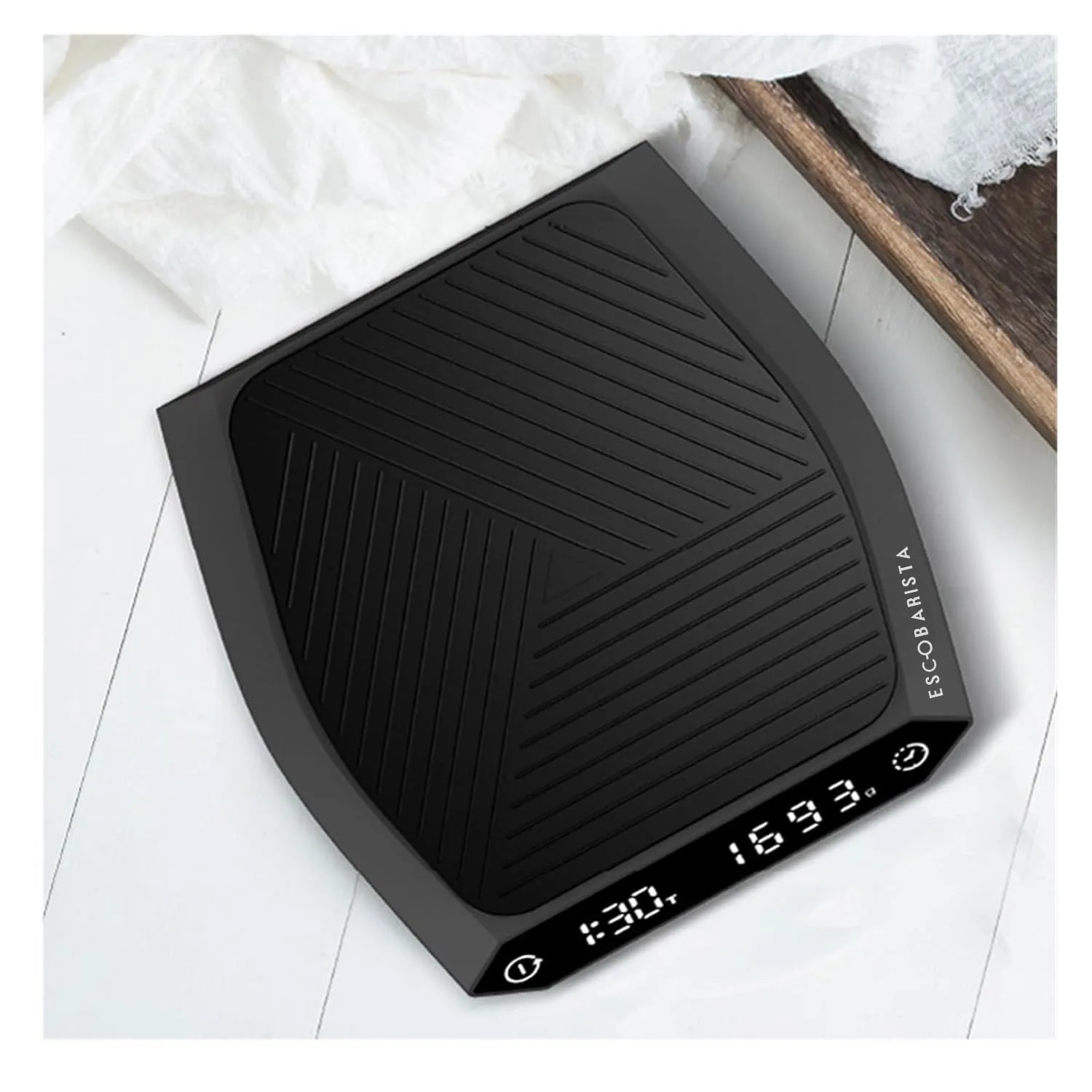 Escobarista Şarjlı Hassas Kahve Tartısı – Siyah