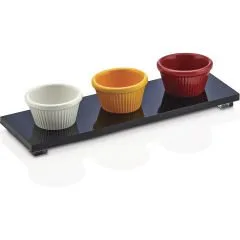 Groovy Açık Büfe 6 cm Standlı Sosluk Takımı (Siyah)