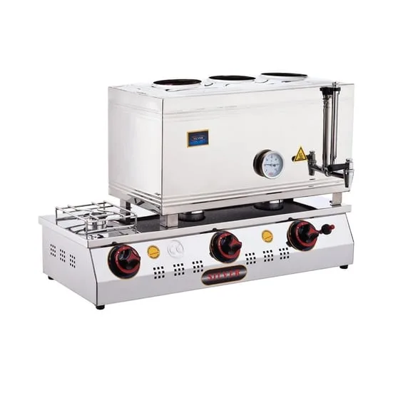 Işıkgaz Silver 2066-D Doğalgazlı 3 Demlikli Çay Kazanı, 40 Lt, 60’lık,