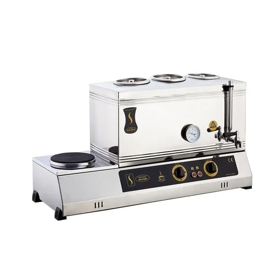 Işıkgaz Silver 2082 Elektrikli Pleytli Çay Kazanı, 3 Demlikli, 40 lt