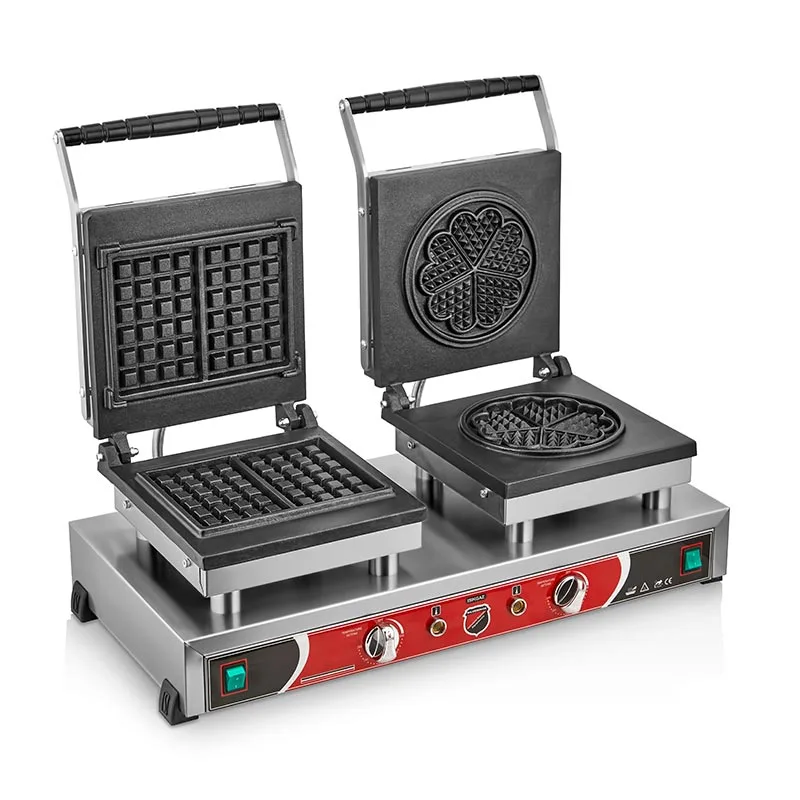 Işıkgaz SilverInox 2148CK Çiçek+Kare Model Waffle Makinesi, Çiftli, Elektrikli