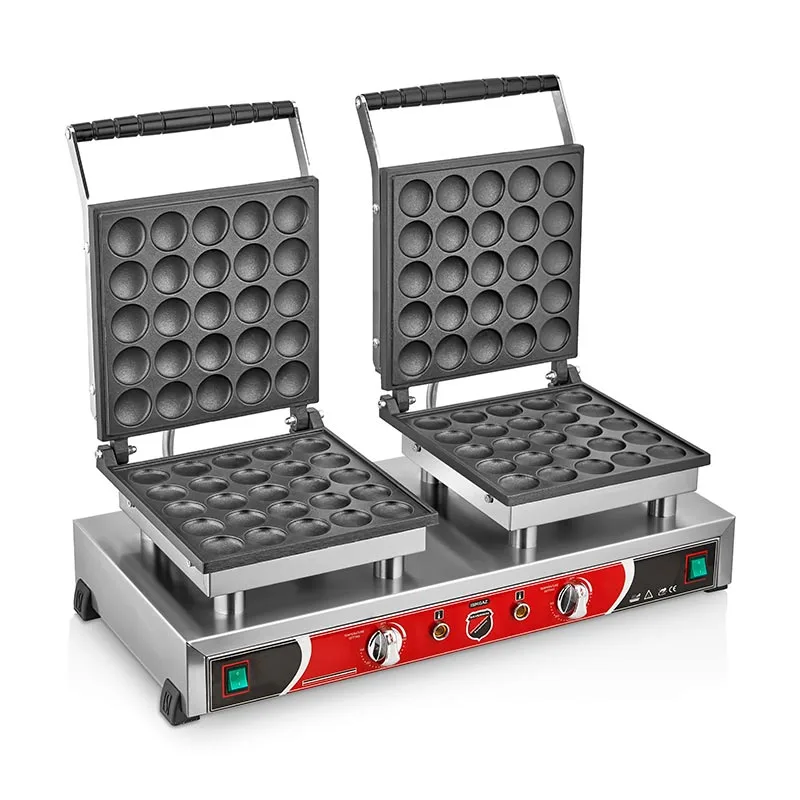 Işıkgaz SilverInox B12 Yuvarlak Bubble Waffle Makinesi, Çiftli, Kapaklı, Elektrikli