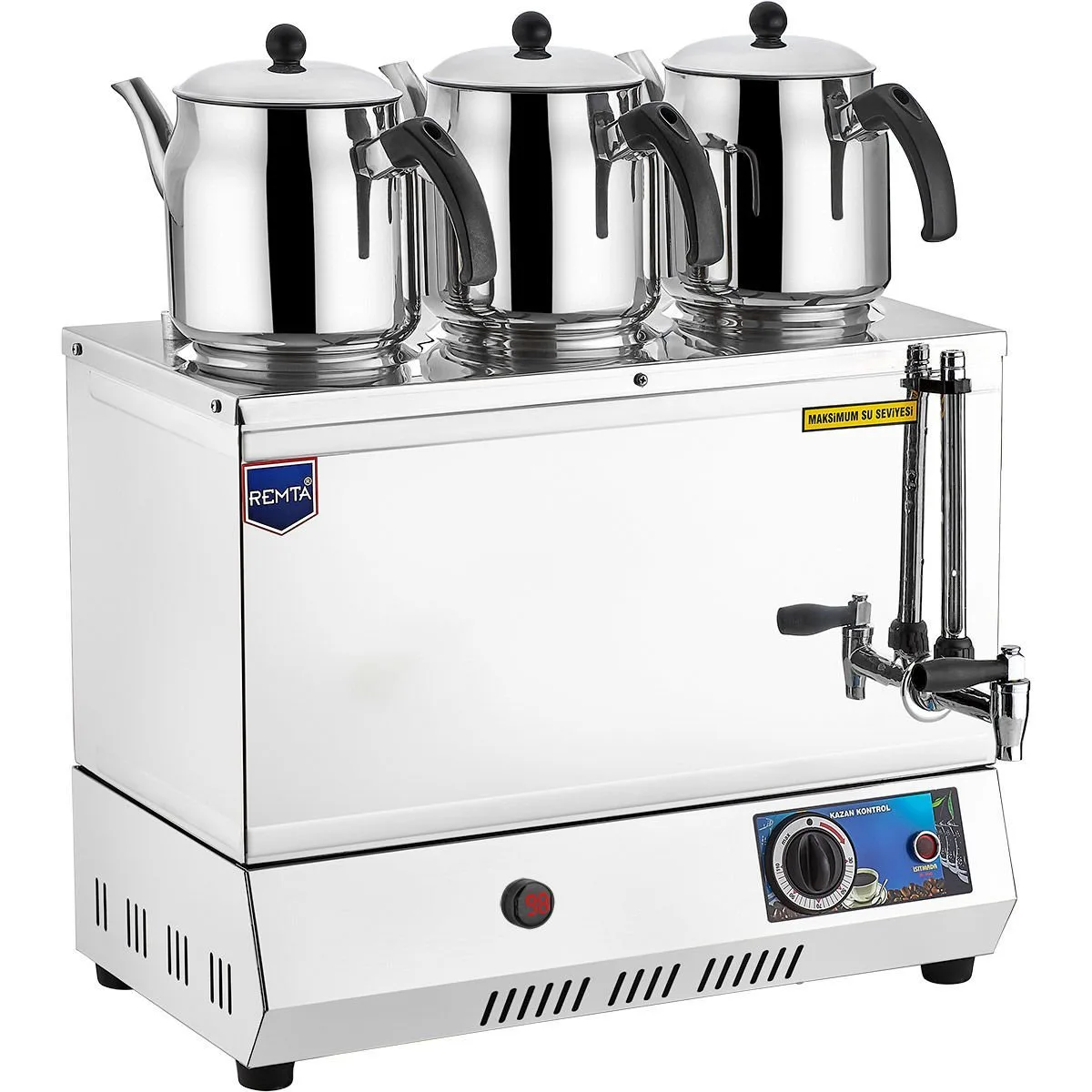 Remta EP03 Elektrikli Çay Ocağı 55 Model  – 3 Demlikli, 34 Litre (Pleytsiz)