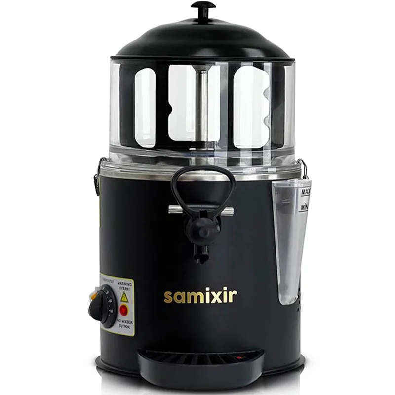 Samixir SC05 Panoramik Sıcak Çikolata ve Sahlep Makinesi – 5 Litre, Karıştırıcılı, Siyah