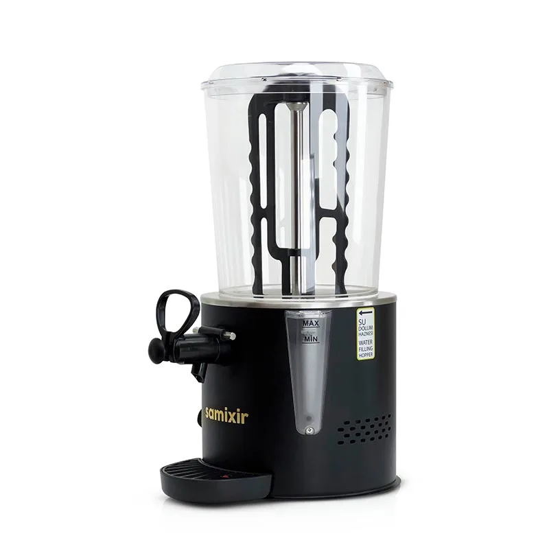 Samixir SC10.AB Panoramik Sıcak Çikolata ve Salep Makinesi – 10 Litre, Karıştırıcılı, Siyah