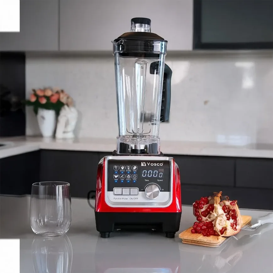 Vosco Bar Blender Pro Dijital 2200W Kırmızı | 2 Lt Buz Kırıcı Blender