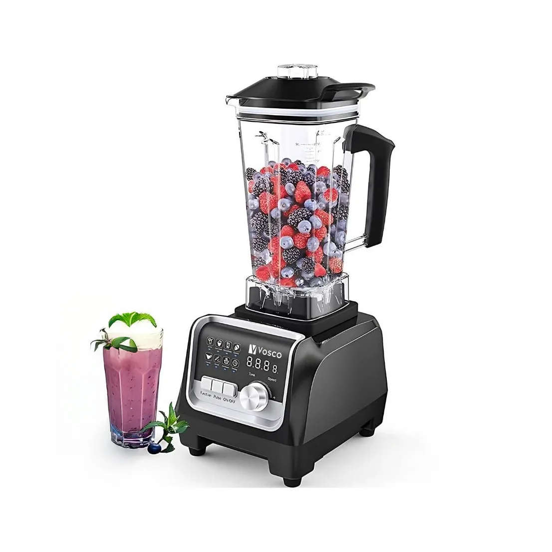 Vosco VHS-206CS Bar Blender Pro Dijital 2200W Siyah, 2 Lt Buz Kırıcı Blender