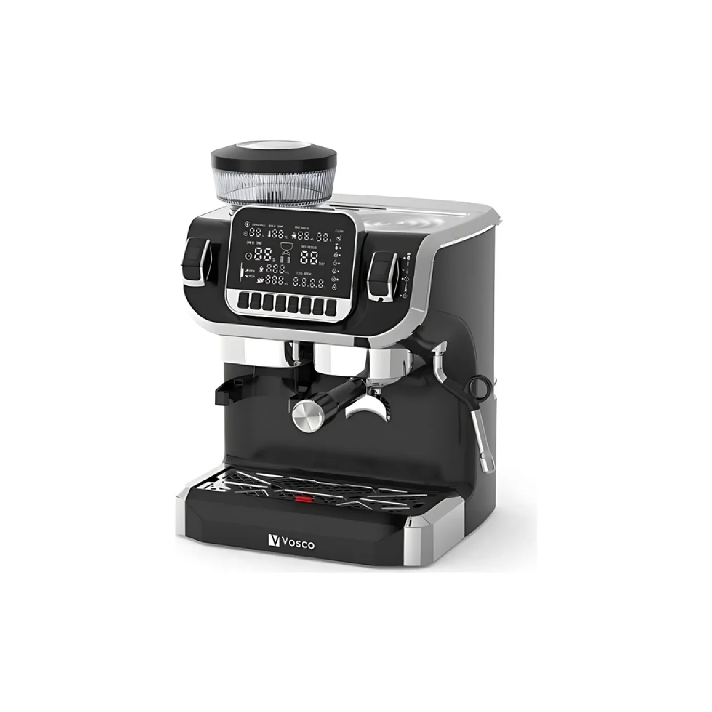 Vosco VST-520ECS Pro Kahve Makinesi ve Kahve Değirmeni – Siyah